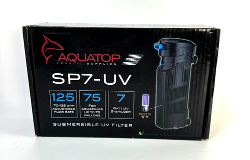 Aquatop SP7 UV Submersible Aquarium Filter UV Sterilizer 75 Gallon 125 GPH