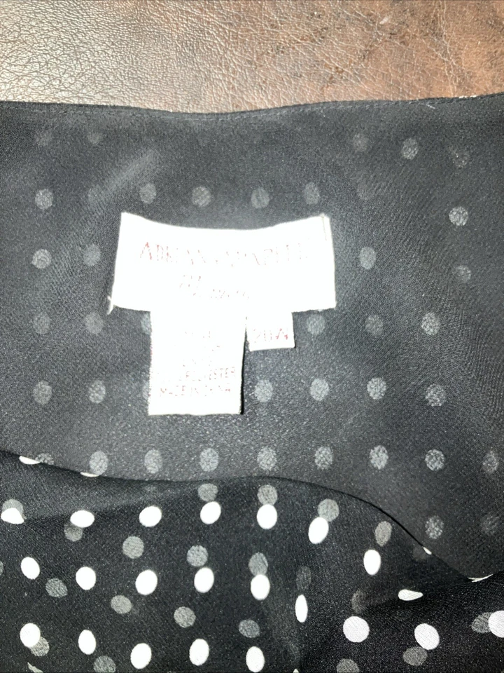 Adrianna Papell 100% Silk Lining Y2K 20W White Polka Dot Black Dress - Image 3 of 4