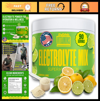 Electrolyte Powder Bulk - Lemon Lime, 90 Servings, Sugar Free Hydration Mix, Ket