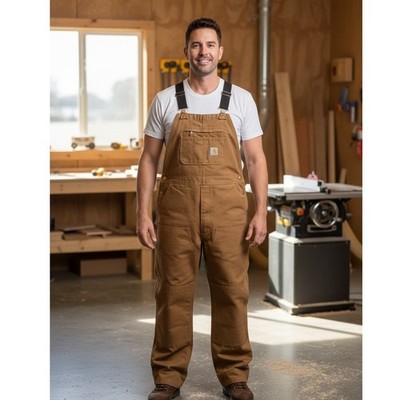Carhartt Duck Bib Overalls Mens Size 36x32 Brown Relaxed Fit Workwear R01-M NWT