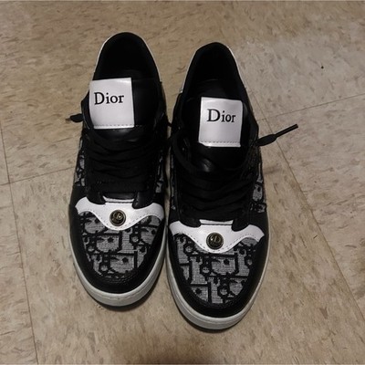 Dior Black White Logo Low Top Lace Up Men display picture 1
