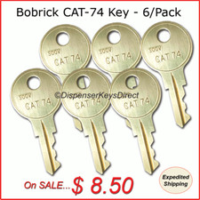 Bobrick CAT-74 Paper Towel, Toilet Tissue  Liquid Soap Dispenser Key - 6/pk. 