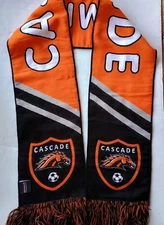 Cascade Soccer Orange Black Winter Double sided knit Ruffneck Scarf