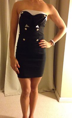Cache Black Satin TUXEDO Cocktail Formal Dress Size 0 XXS 2 XS 4 S Small