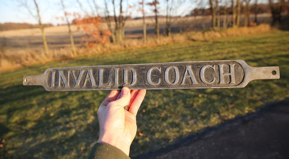 Vintage Invalid Coach Funeral License Plate Car Emblem Sign Packard Hearse old - Image 2 of 4