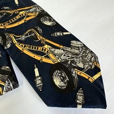Vintage Home Improvement “Tooling Around" Neck Tie Mens Made in USA Blue Engine
