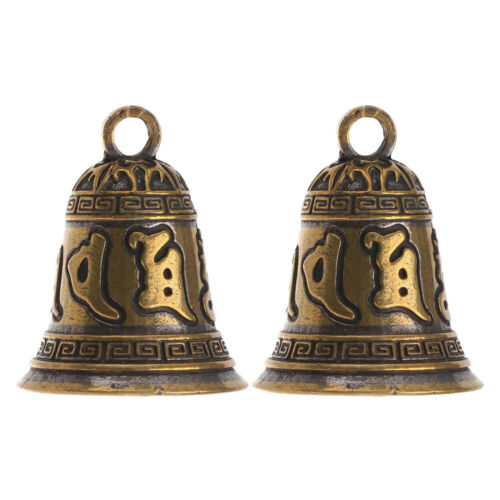 Vintage Bell Windchime Bells Brass Hanging Christmas Tibetan Six Character Bell - Afbeelding 1 van 15