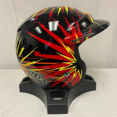 Troy Lee Designs 3/4 Helmet Piston Black/Yellow Small SM *NOVELTY CLOSEOUT*  | eBay