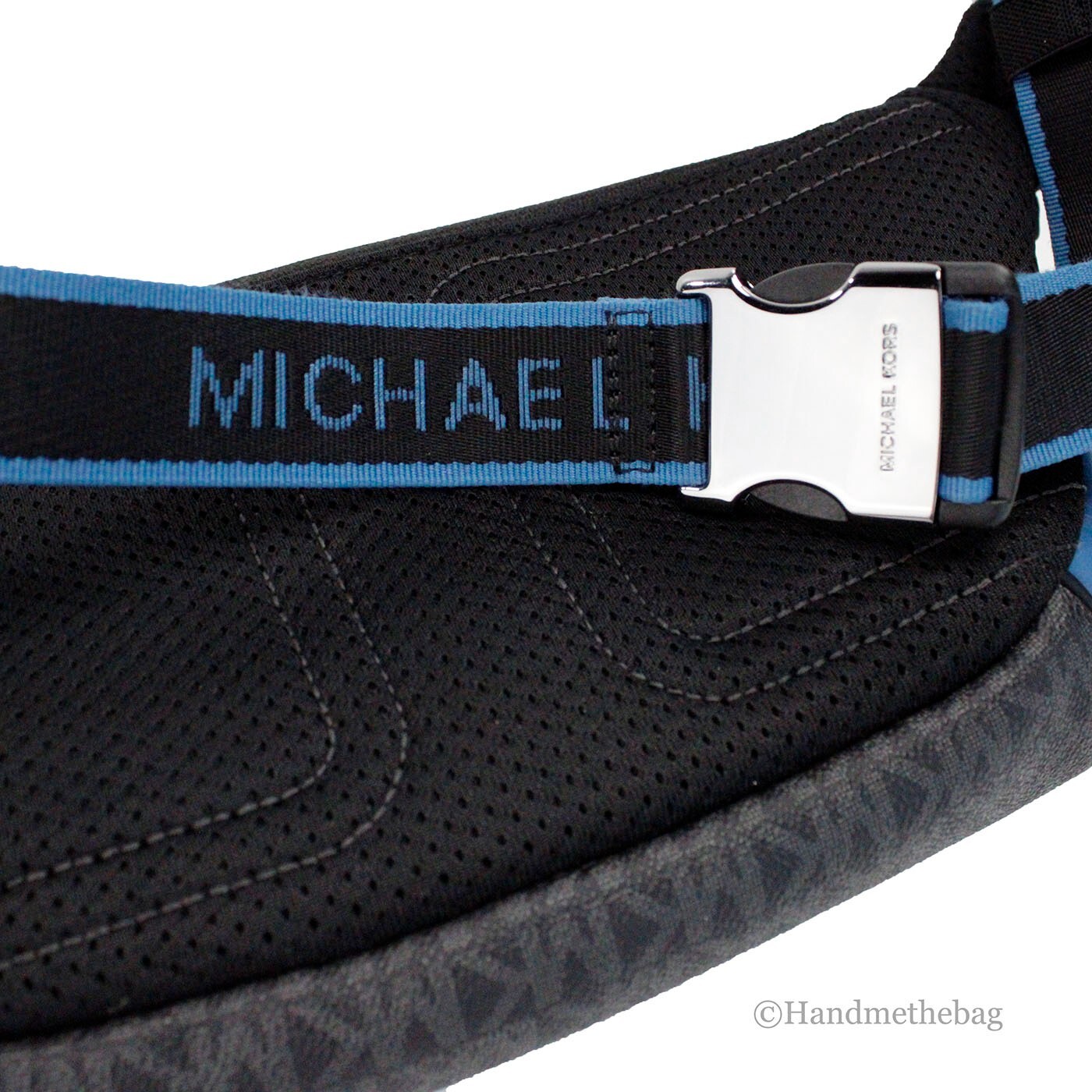 Michael Kors Cooper Large Blue Multi Leather Embroidered Logo Utility Belt Bag image 7