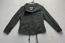 Old Navy Women's XS/TP Green Utility Jacket Snap Button Cotton With Pockets
