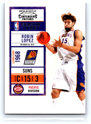 2010-11 Playoff Contenders Patches 13 Robin Lopez Phoenix Suns
