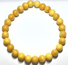 8mm Authentic Baltic Egg Yolk Amber Beads Bracelet JY3824