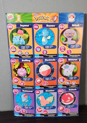 Pokemon 1999 Nintendo Burger King Uncut Sheet Lot Of Master Trainer Trading Card - Picture 2 of 7