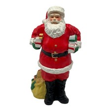 Vintage Ceramic Hand Painted Santa Claus With His Bag Of Toys Presents 11.5 T