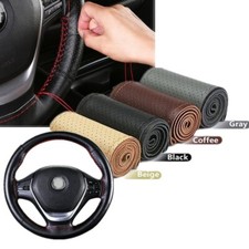 15 Leather Car Steering Wheel Cover Anti-slip Auto Accessories Black 4colors