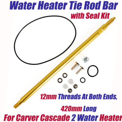 For Carver Cascade 2 Water Heater Tie Rod Bar Kit 12mm Thread Both Ends & Seal