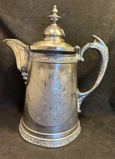 Antique Middletown Plate Co. Quadruple Plate Double Walled Engraved Pitcher 330
