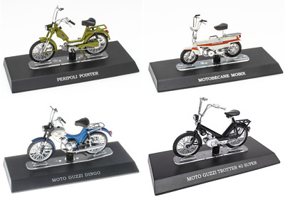 4er Set Italienische Mopeds 1:18 Moto Guzzi Diecast Bike Motorrad LMB9