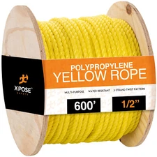 Twisted Polypropylene Rope - Yellow Floating Poly Boat Rope