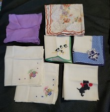 7 Vintage LADIES' HANDKERCHIEFS