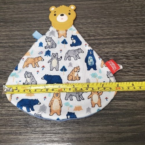 Nuby Teething Blanket Minky Lovey with Silicone Bear Teether 0+ Months Camping - Picture 5 of 6