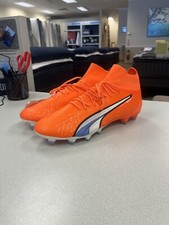 PUMA Ultra Pro FG/AG Orange White Blue 107240-01 Men's Cleats Tried On Size 13