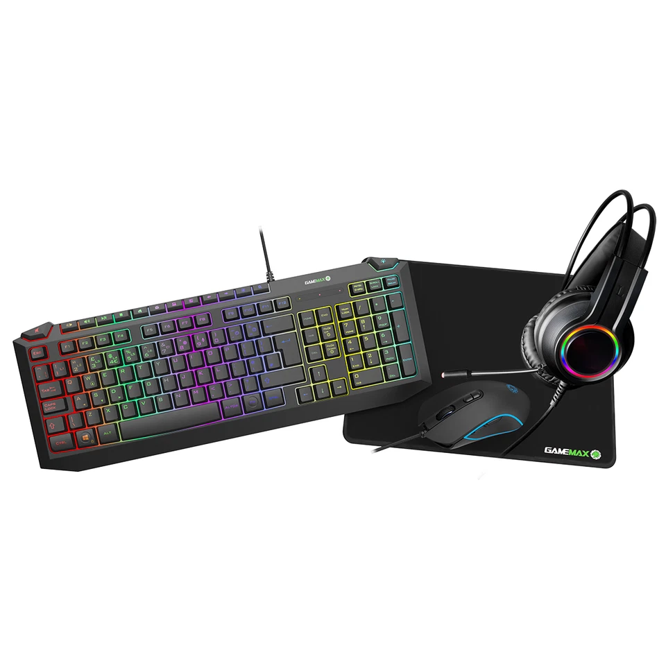 GameMax Pulse 4-in-1 Keyboard Mouse Headset Mouse Pad Combo Gaming Set RGB LED - Image 2 of 4