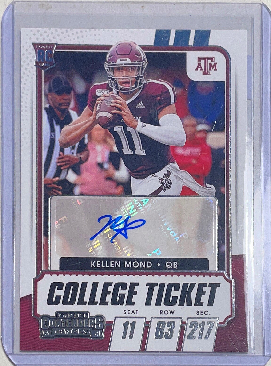 KELLEN MOND 2021 PANINI CONTENDERS DRAFT COLLEGE TICKET AUTO ROOKIE RC #127