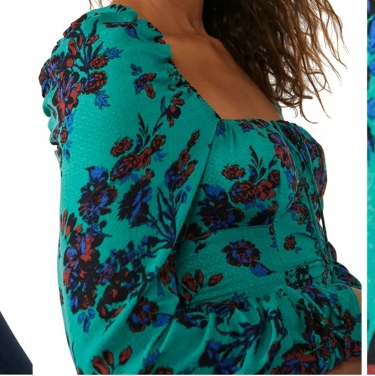 Free People Hilary Printed Top in green combo size S | eBay