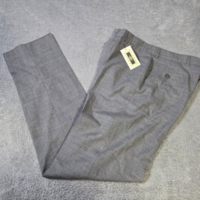 Joseph Abboud Mens 36 Dress Pants Gray 100% Wool Made in Italy Unfinished NWT