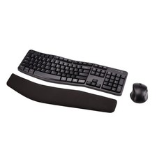 Amazon Basics Ergonomic Wireless Keyboard and Mouse Combo with Wrist Black