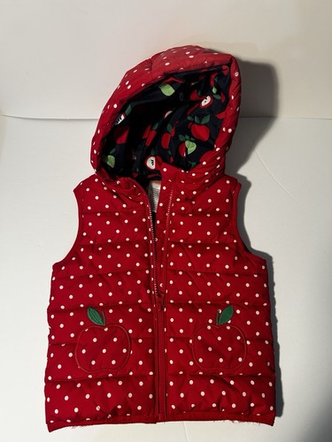 Gymboree girls polka dot vest with hood 3t