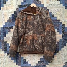 Cabelas Made in USA Dry Plus Hunting Anorak Jacket Size Large Fleece Camo