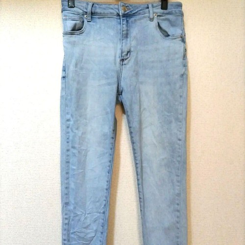 Akira Jeans Denim Distressed Fringed Light Blue Cotton