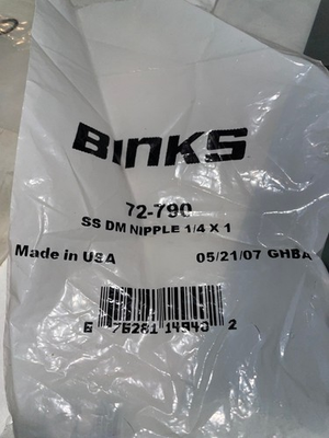 #ad BINKS 72 790 STAINLESS DOUBLE MALE 1 4#x27;#x27; M NPT X 1 4#x27;#x27; M NPS OEM PACKAGING $25.99