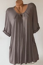 ITALY schöne Tunika,LongShirt,Bluse,Shirt,Tasche,Oversize,Gr.44,46,48,Neu