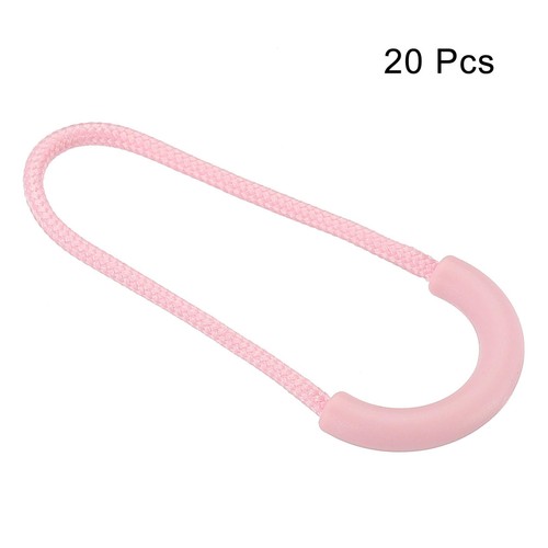 Cerniera Tira Estensione Maniglia Corda,20pz Forma a U per Bagaglio Zaini,Rosa - Foto 3 di 5