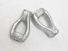 Lot of 2 ABI 5/8" Single Forged Thimble Eye Nuts 5050 Galvanized Hot Dipped