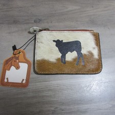 Cowhide Leather Calf Coin Pouch Purse Wallet
