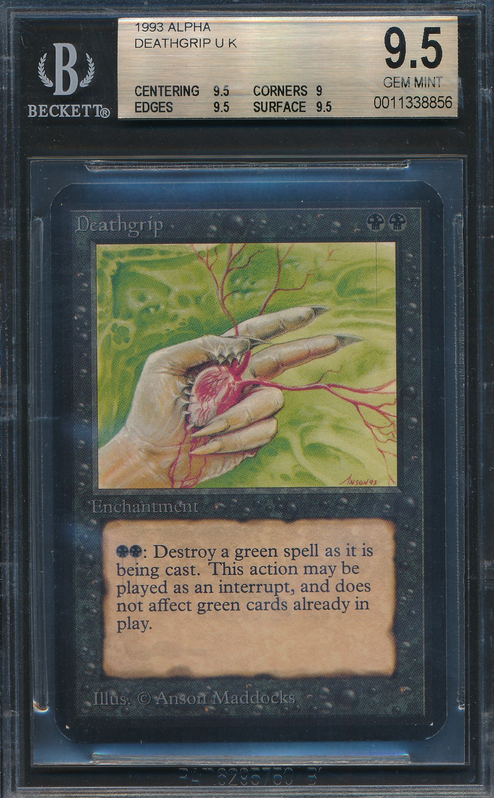 Alpha Deathgrip BGS 9.5 Graded Magic MTG (8856) -magicgraders-