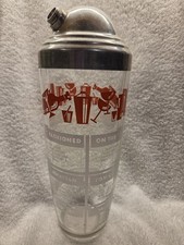 Vintage Mid Century Modern Cocktail Shaker Barware Glassware Drink Recipes