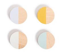 U Brands California Wildflower Wood Disk Magnets | 1 Pack (Set of 4 Magnets)