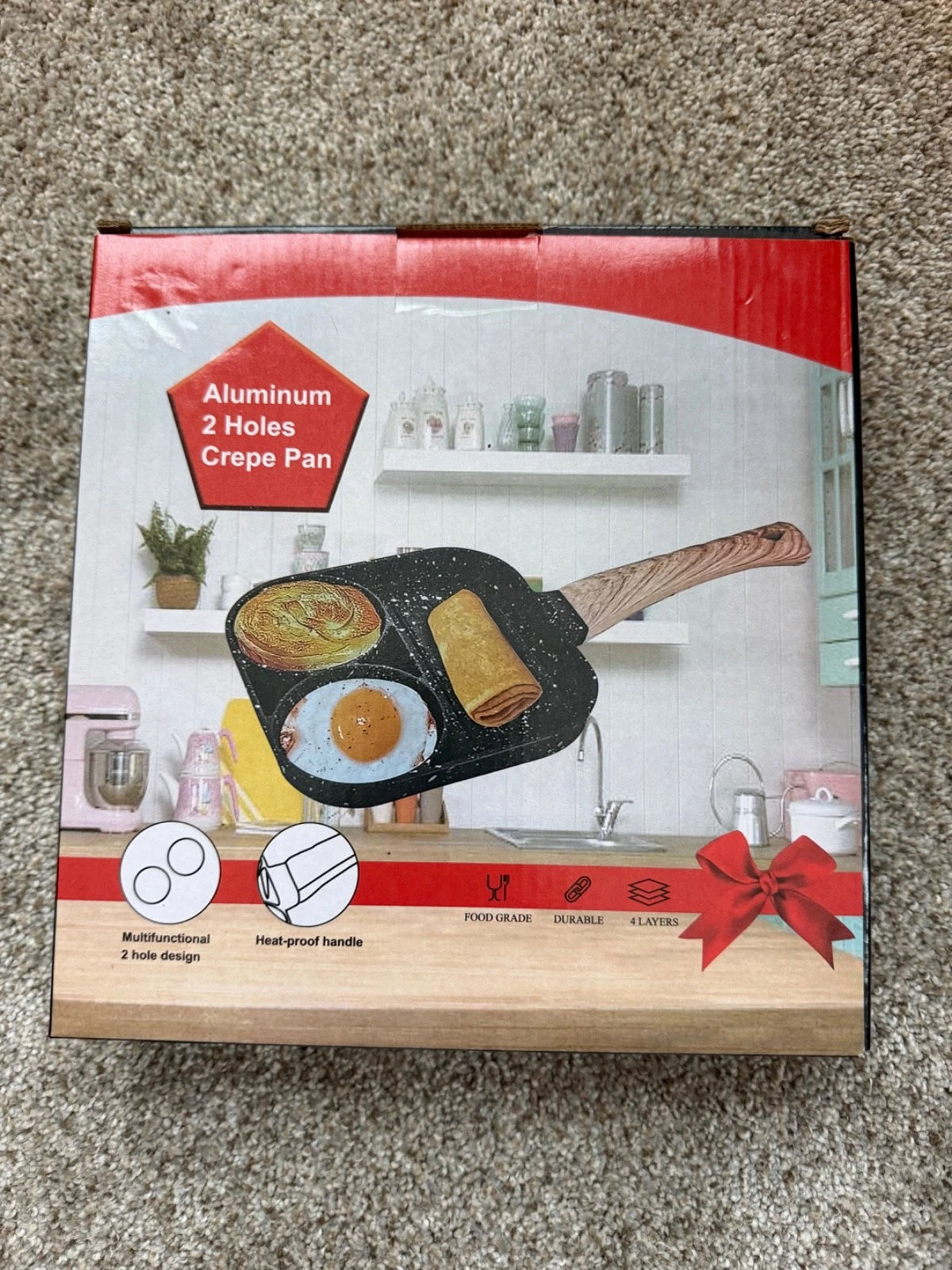 aluminum 2 hole crepe pan