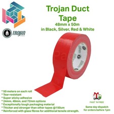 Duct Gaffer Tape Premium Heavy Duty Waterproof Cloth Gaffa Duck Silver Black 50m