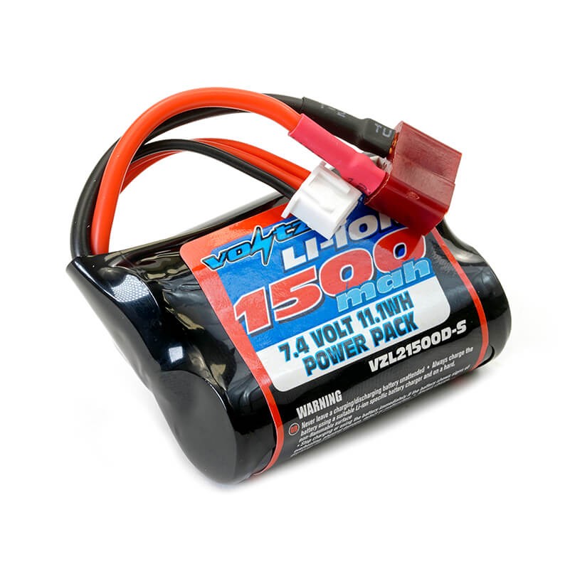 Voltz LiIon 7.4V 1500MAH Battery w/Deans Connector - FTX Tracer BlackZon Slyder