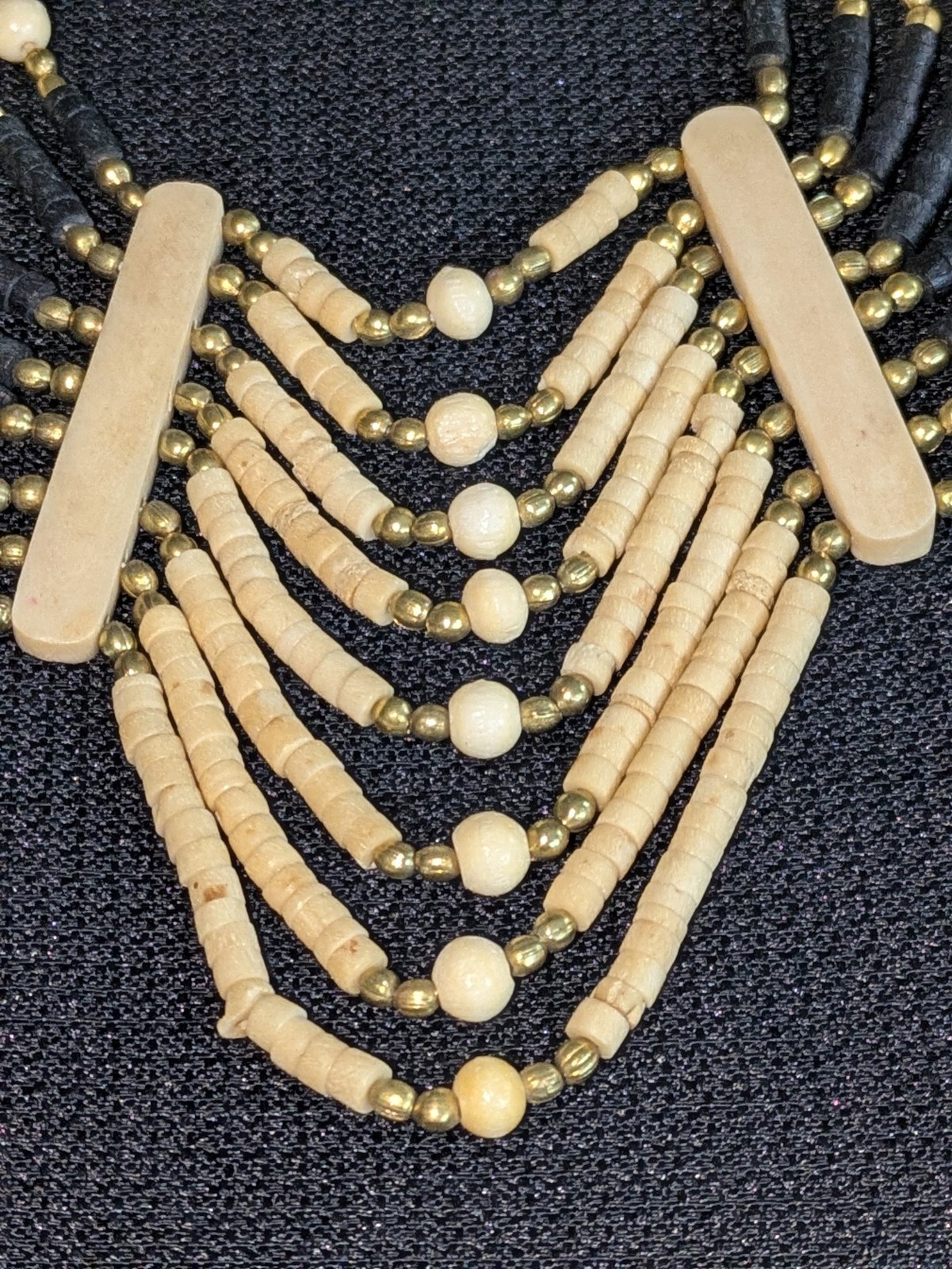 Native American Choker Bib Statement Necklace Bon… - image 10