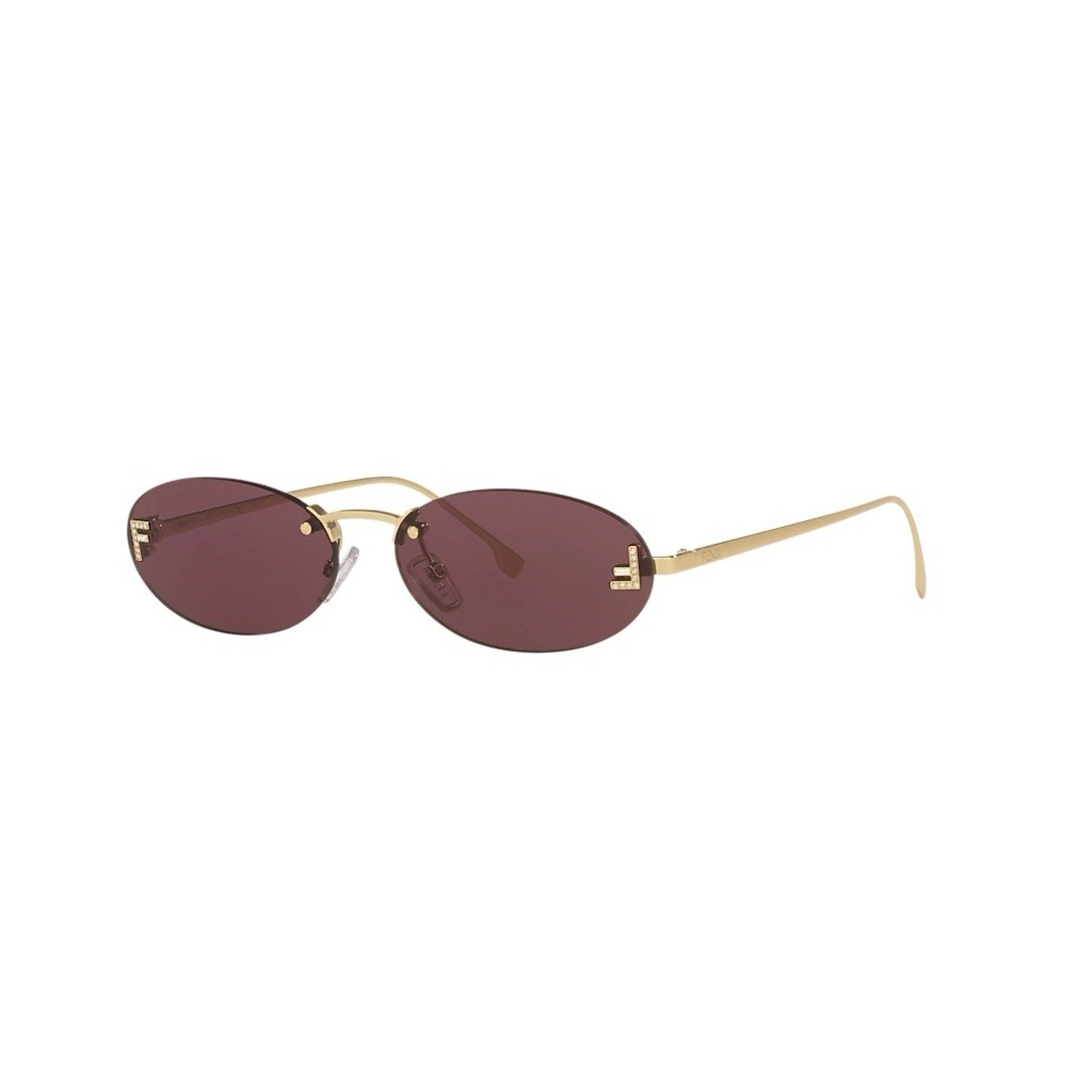 Fendi — FENDI First FE4075US 30Y Crystal Shiny Endura Gold Violet Lens Women Sunglasses