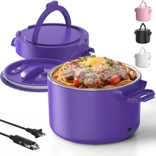 Fiambrera Eléctrica 33OZ Portátil Calentador de Alimentos 100W Calefacción Rápida 12/24/110V Set
