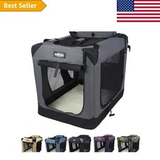 Lightweight  Airy 3-Door Dog Crate - Perfect for Camping  Indoor Use - 24"x18"