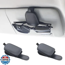 Yuoyar Sunglass Holder for Car, Magnetic Leather Sunglasses Holder and Ticket
